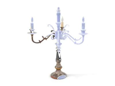 Antique Candle Holder with Detailing Model Pack Low-poly 3D model
