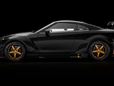 nissan GTR Low-poly 3D model get