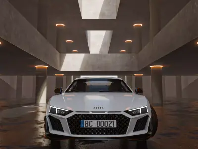 Brutalist Arch Low-poly 3D model