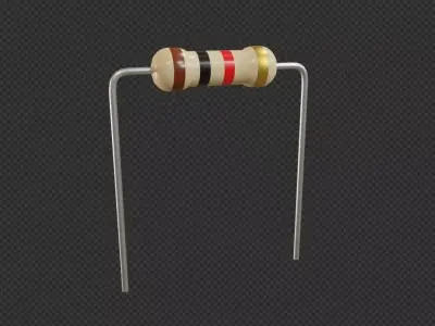 Resistor - Electronic parts Low-poly 3D model