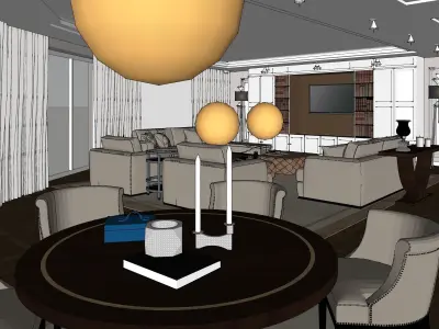 Contemporary Luxury Living room 3D model