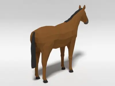 Low Poly Cartoon Horse  Low-poly 3D model