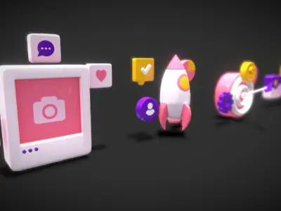 3D Button Collections1 Low-poly 3D model