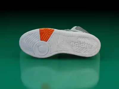 Adidas Hoops 3 Mid green LP Game ready Low-poly 3D model