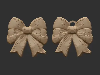 christmas ribbon bow decor 8  3D print model