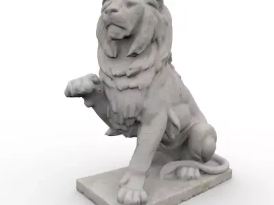 Classic lion with high resolution PBR textures 3D model