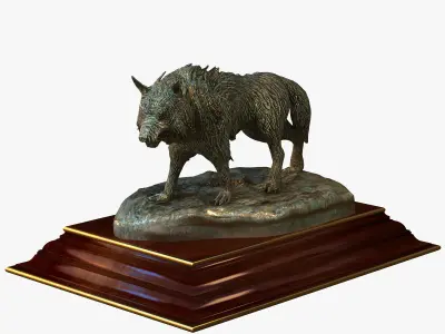 Statuette Wolf 3D model