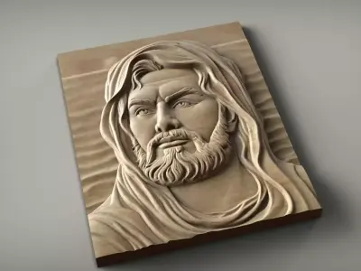 Ali bin Ebi Talib bas relief portrait 3D print model