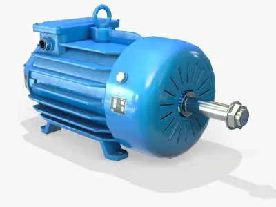 Electric Engine PBR Low-poly 3D model