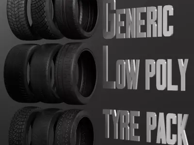 Generic low poly tyre Low-poly 3D model