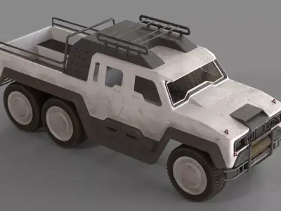 Sci-fi Jeep Low-poly 3D model