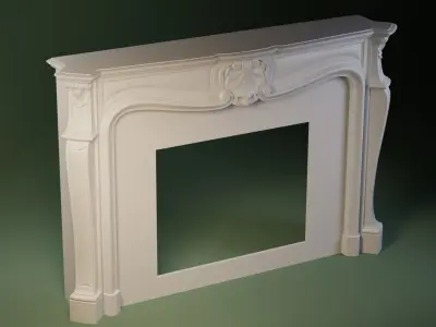 Louis XV style fireplace mantel 3D model