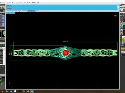 Luxury Ornamental Gemstone Bracelet Jewelry 4123 3D print model