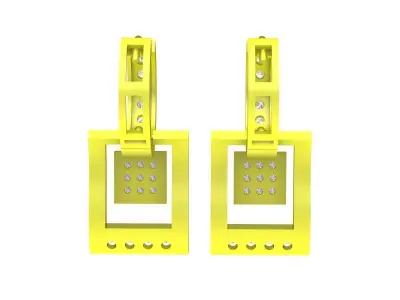 A6775 Luxury Korean Style Diamond Drop Hoop Earrings 3D print model