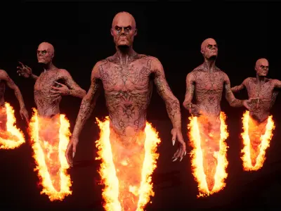 Hell ifrit slayer low-poly game engine ready 3D model Low-poly 3D model