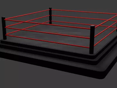  Modern Wrestling Ring 3D Model High-Quality Low-poly 3D model