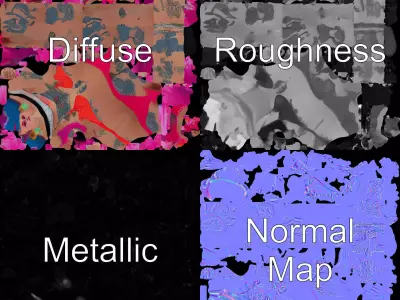 Vibrant Tattooed Character model pack Low-poly 3D model