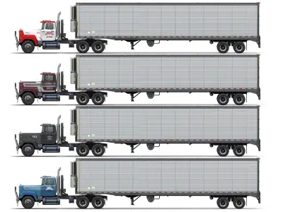 SuperLiner van trailer  Low-poly 3D model