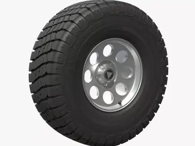 Generic off-road Tire and Rim 3D model