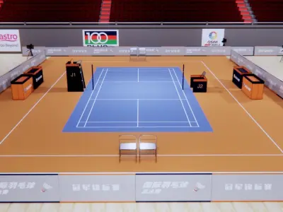 badminton gym 3D model