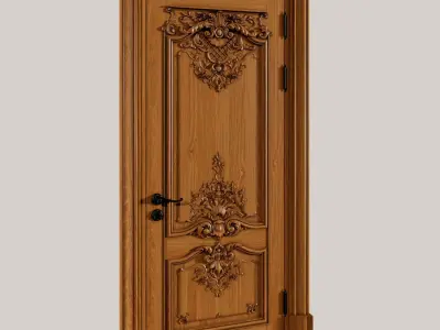 3D Model STL Door carved wooden 3D model