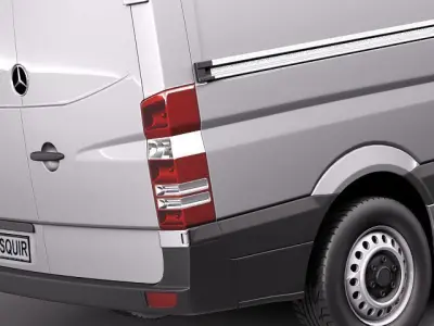  Mercedes Sprinter II Van Short High 3D model