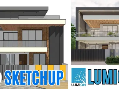 Sketchup Modern House Design 3d Modeling Tutorial Free 3D model