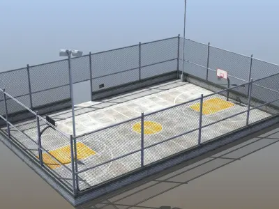 Neighborhood Basketball Court 3D model