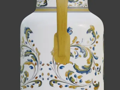 Ceramic vase with floral motifs 3D model