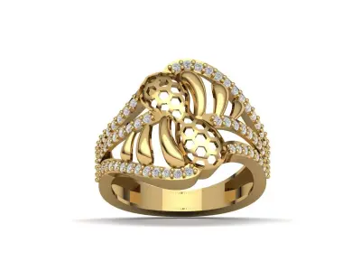 STL 3DM Women Ring Womens Ring Diamonds With Stone Model DP1808 3D print model