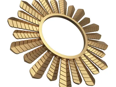 Leaf Round Mirror 02 Low-poly 3D model