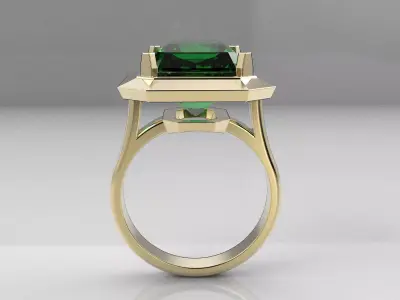 Big Emerald Ring 3D print model