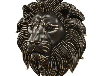 Bas-relief of a lions head 3D model