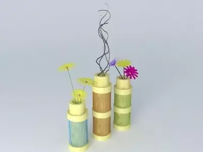 BAMBOO FLOWER VASE Free 3D model