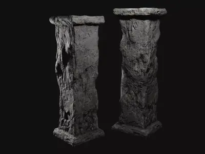 Ancient Column for Games Low-poly 3D model