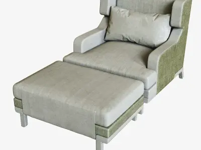 Fauteuil Basil Pouf Otto 3D model