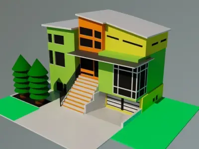 LOW-POLY BUILDING 3D MODEL IN MAYA Low-poly 3D model