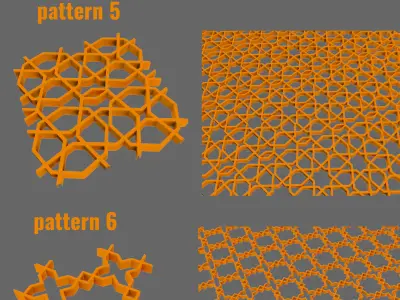 10 tileable persian patterns 3D model