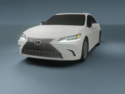 Lexus es300 2020 low poly 3D model Low-poly 3D model
