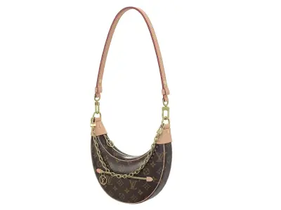 Louis Vuitton Loop Baguette Bag Monogram Low-poly 3D model