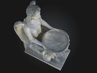 Angel with Shell Basin  Ornamental Sculpture Model for Sacred  3D model
