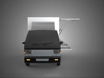 CAR MOBILE SHOP FOOD TRUCK VEHICLE VAN RETAIL CATERING OPEN DOOR 3D model