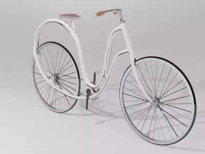 Old Style Bicycle  Low-poly 3D model