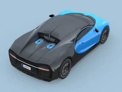 Bugatti Chiron Sport 2019 Low-poly 3D model