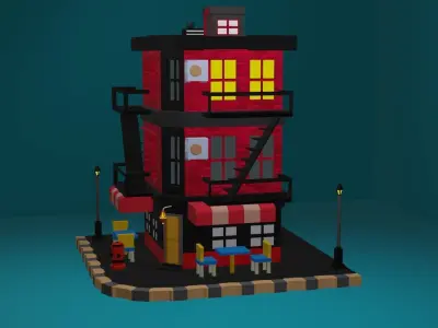 HOUSE Low-poly 3D model 9