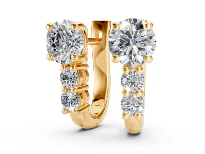 Diamond Earrings Free 3D print model