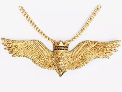 Lion wings pendant Silver Gold  Print 3D print model