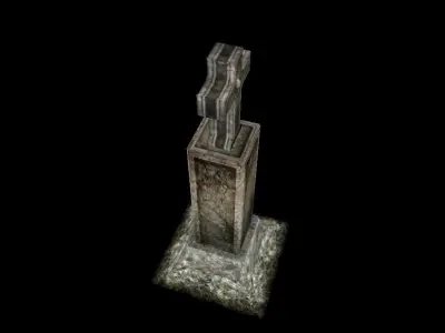 Cross stone Free low-poly 3D model