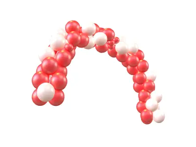 Carnival Balloon Garland V1 001 Low-poly 3D model