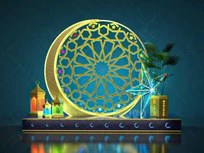 Islamic Ramadan EID Decoration LIGHT SETUP Model 3d V6 3D model